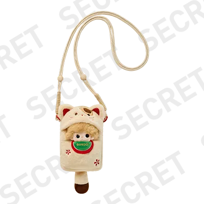 Plush phone holder with cartoon character on a white background