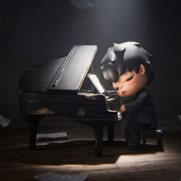 Experience the genuine Pop Mart New Hirono The Pianist Figure with expert craftsmanship.
