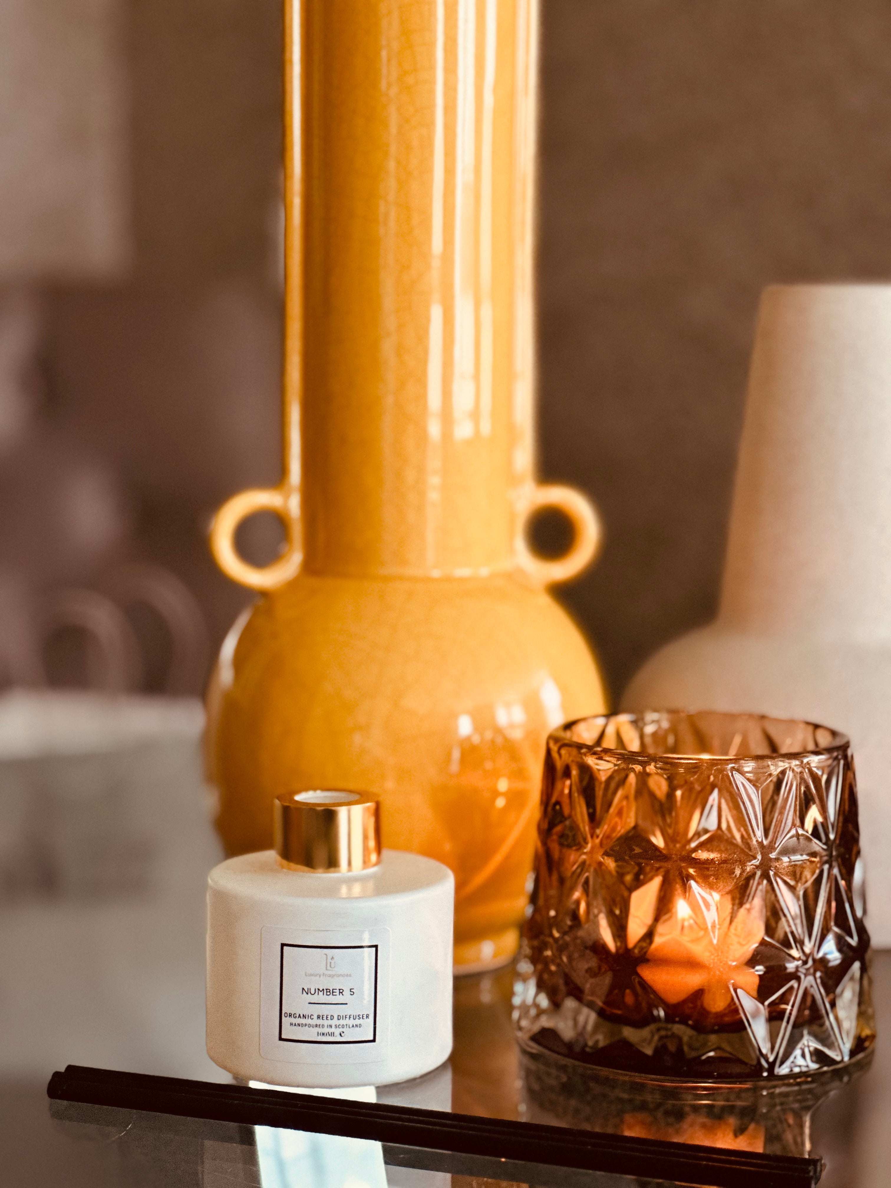 Matte White Glass Reed Diffuser - Number 5 - Chanel Dupe