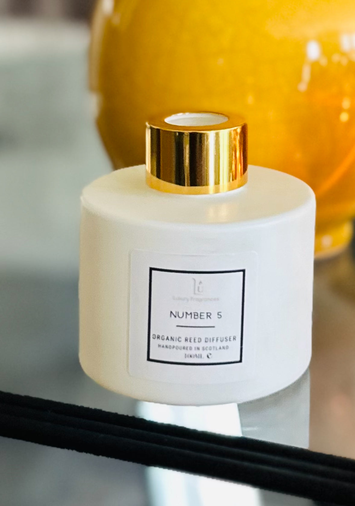 Matte White Glass Reed Diffuser - Number 5 - Chanel Dupe