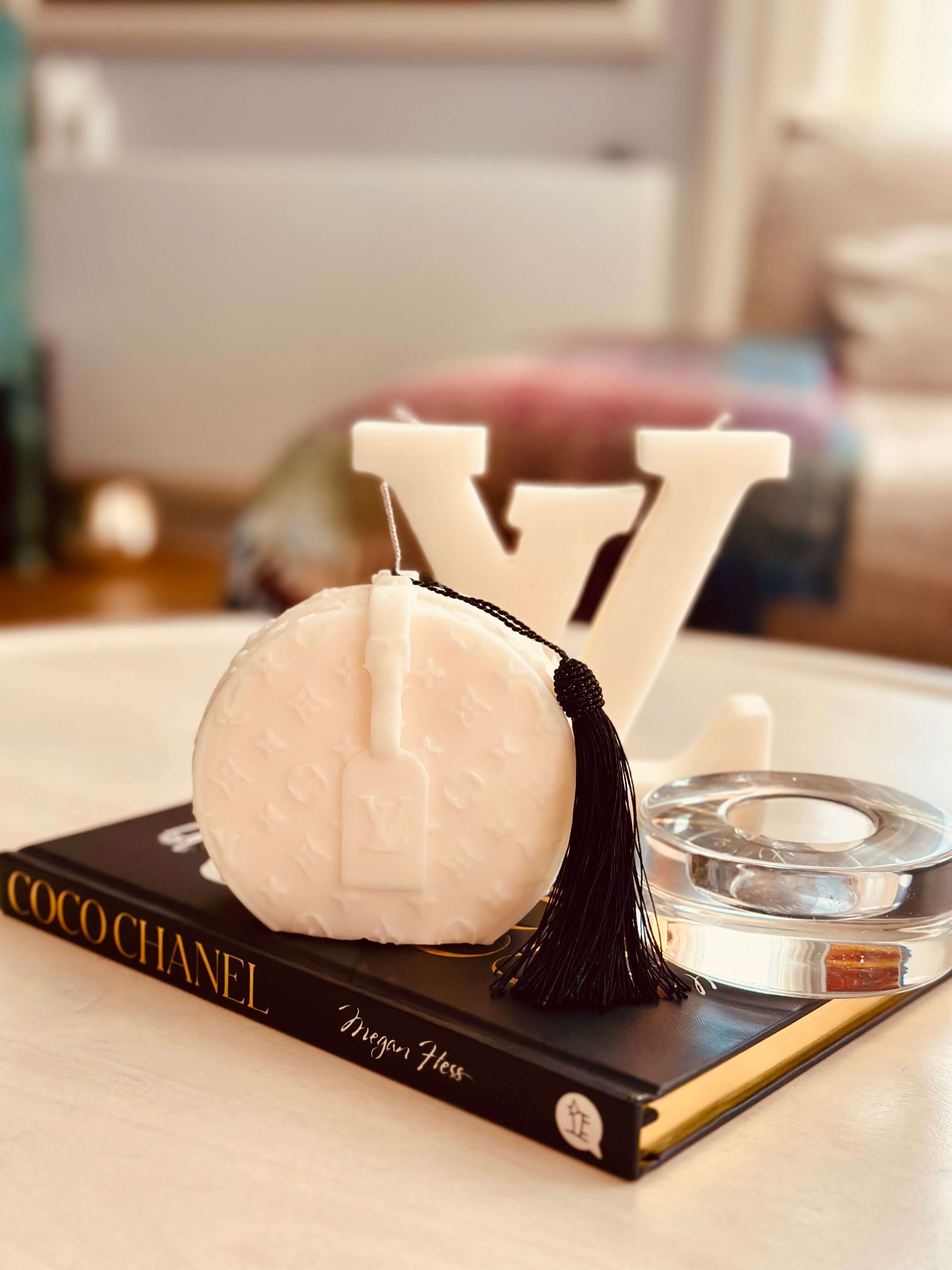 Monogramed Sculptured Bag Candle