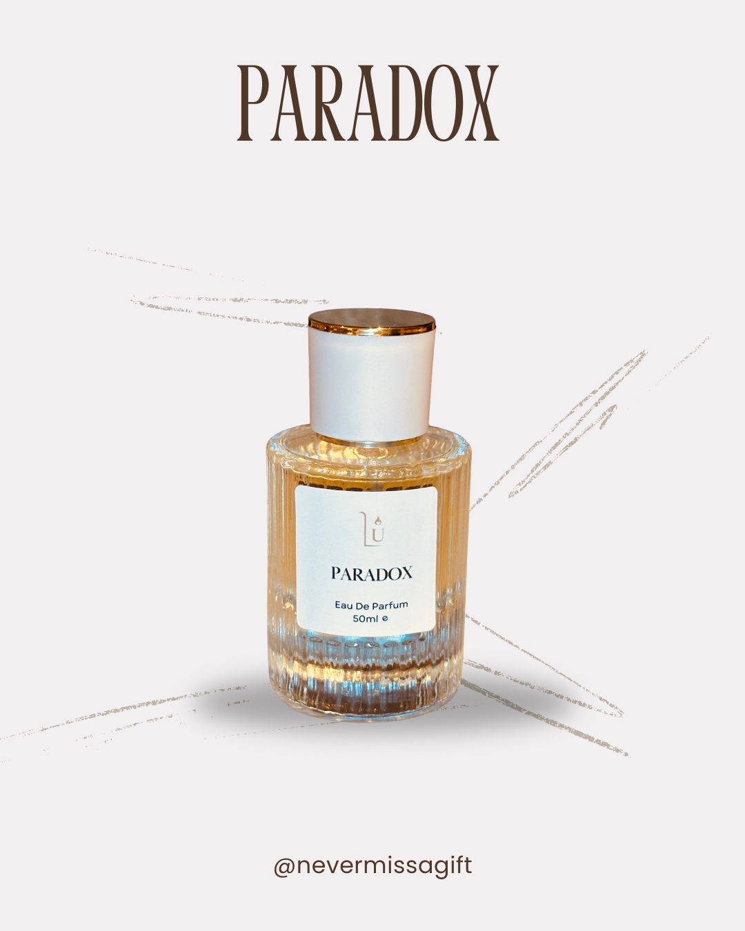 Paradox perfume bottle on a white background