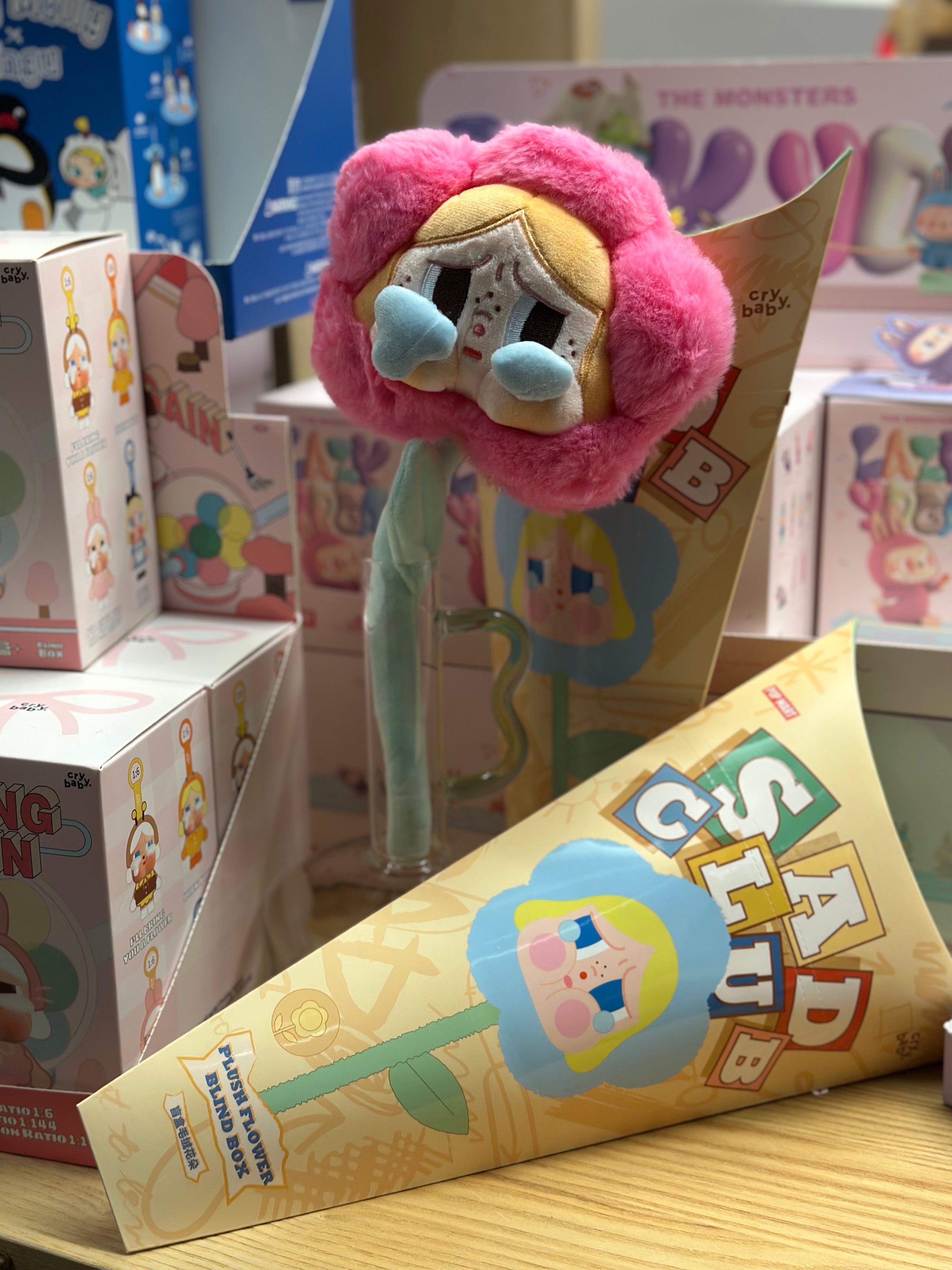 Indulge in the exclusive Pop Mart Sad Club Flower Stem Series. With 6 different colours to choose from, these cute plush flowers make for a long-lasting and delightful gift. Blind box packaging adds an element of surprise, making each one a unique and special token of affection. Elevate your gifting* game with this luxurious and timeless collection.