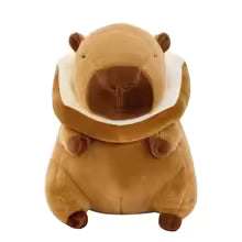 Brown plush capybara on a white background