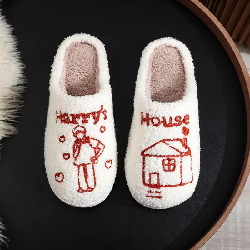 Introducing Our Plush Harry's House Inspired Slippers.
Perfect for keeping your feet warm and cozy. Made with premium plush material and designed with inspiration from the iconic Harry Styles, these slippers provide maximum comfort and style. Perfect for any Harry Styles fan or anyone looking for comfortable footwear.