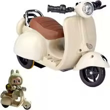 The Labubu The Monsters Scooter/Moped is bursting with cool colors and personality. Battery-powered with fully working lights, sounds, and exciting moving stunts, it brings endless fun and adventure to your Labubu’s playtime.