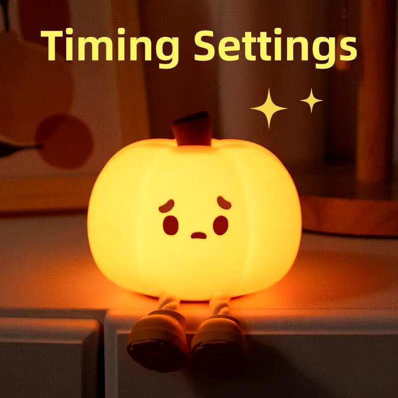 Introducing Jack O Lantern Pumpkin Night Light.

The perfect addition to your child's room! Made with soft body silicon, this Kids Peter Pear Night Light emits a soothing glow that changes colours, creating a calming atmosphere for bedtime. Say goodbye to the dark and hello to a good night's sleep for your little one.&nbsp;