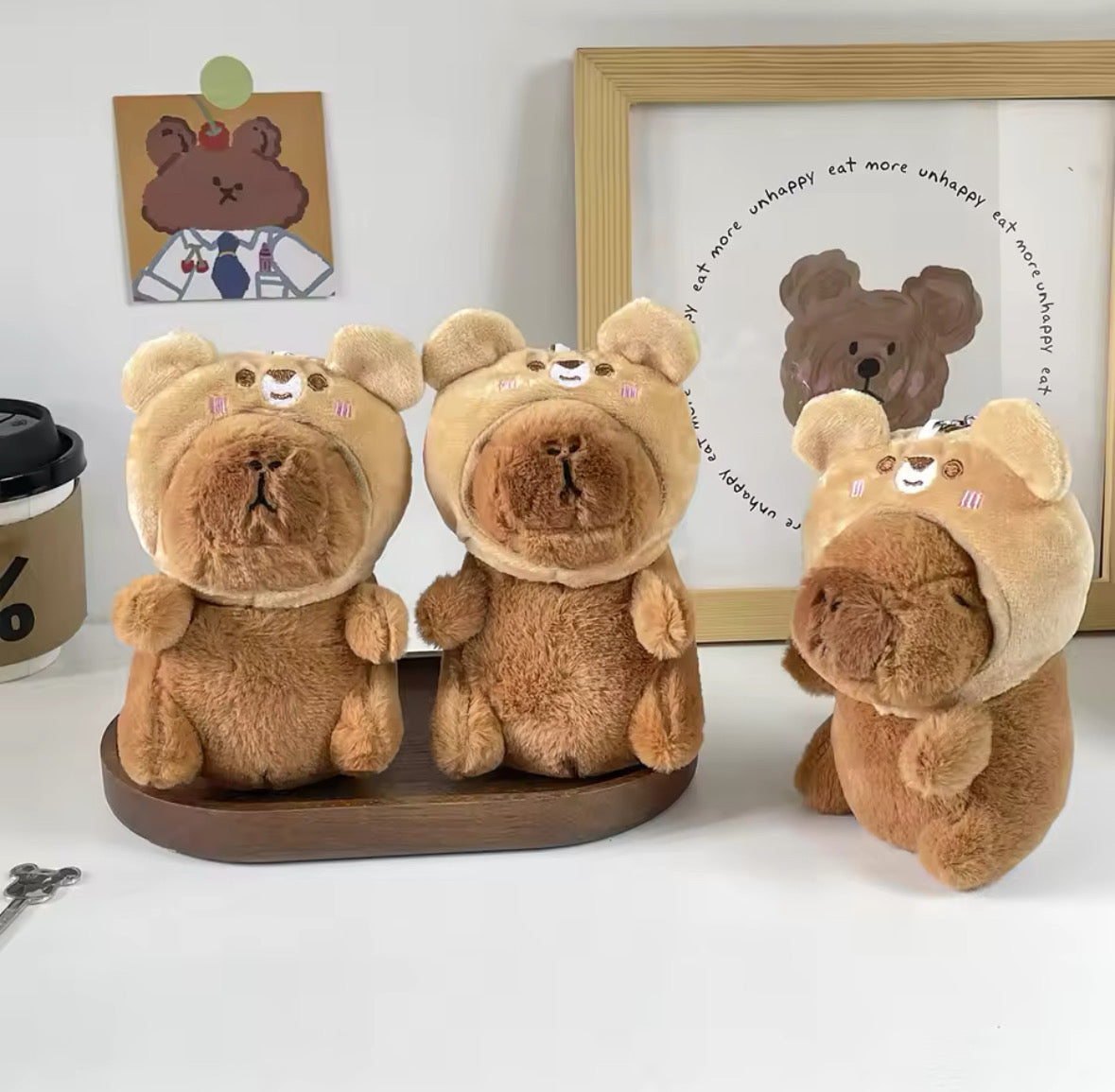 Cute Capybara with removable Bear Hat.