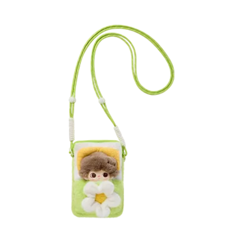 Pop Mart Dimoo Weaving Wonders — Floating Gardener quilted phone bag, green design