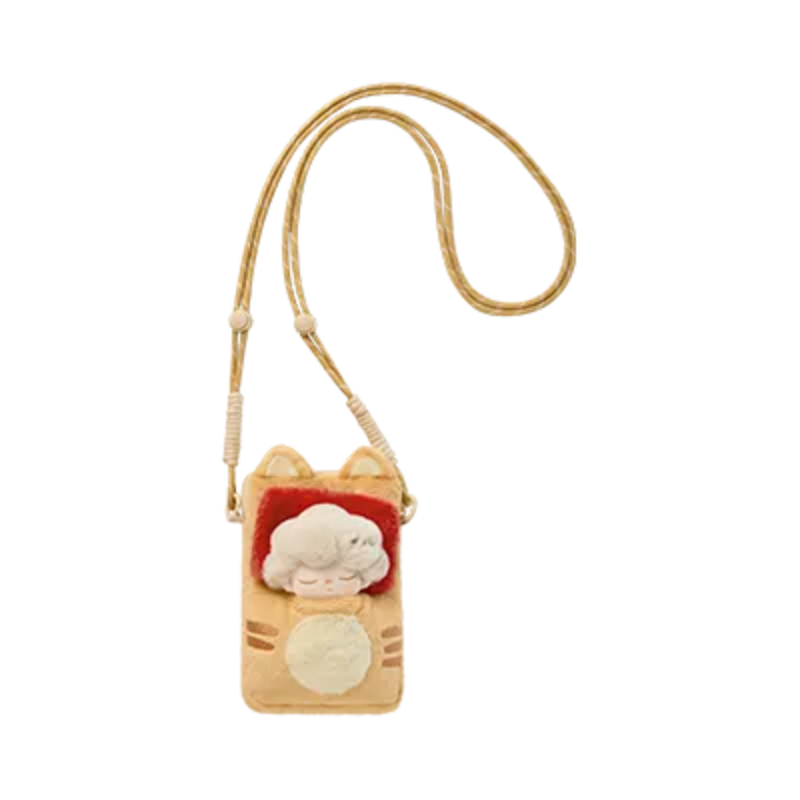 Pop Mart Dimoo Weaving Wonders — Sleepy Fortune Cat quilted bag with cloud detail