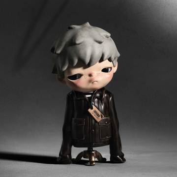 Toy figure with a unique design on a dark background