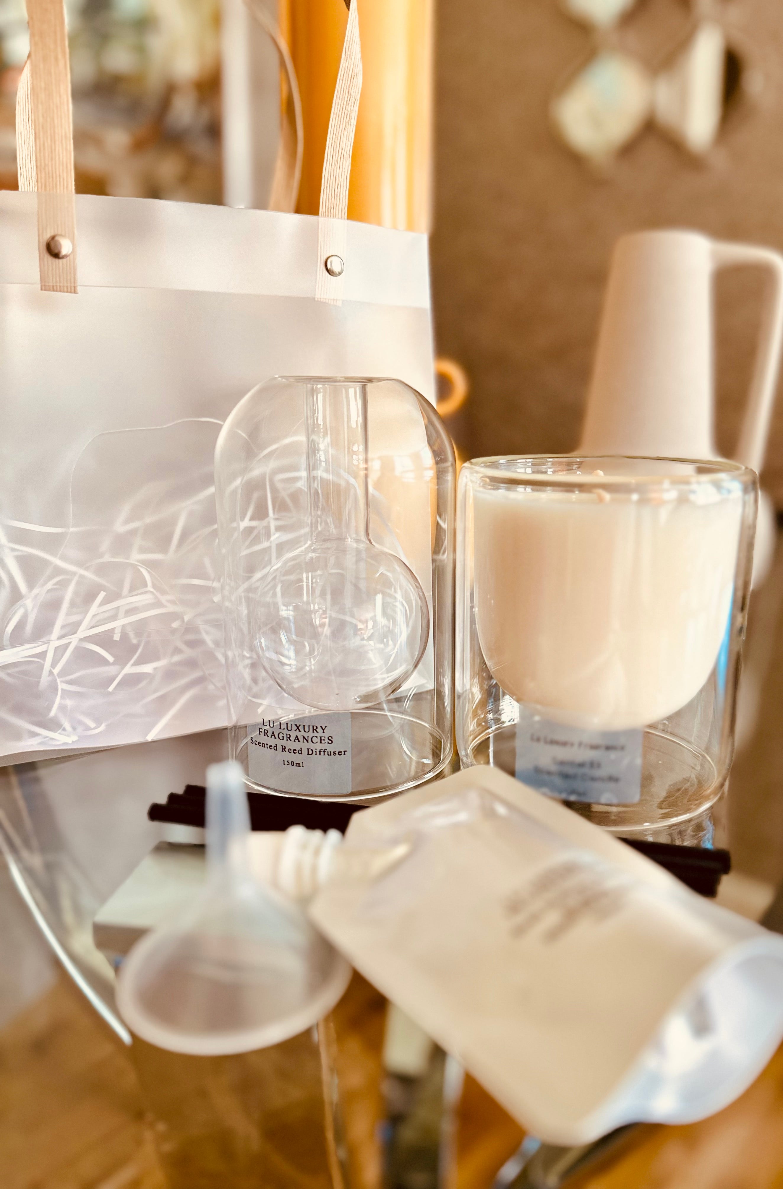 Experience the perfect balance of luxury and scent with our Luxury Home Fragrance Duo.

Our Sorrento Dome Diffuser and matching Sorrento Scented Candle come in a frosted look gift bag, making it a beautiful Christmas must-have gift.