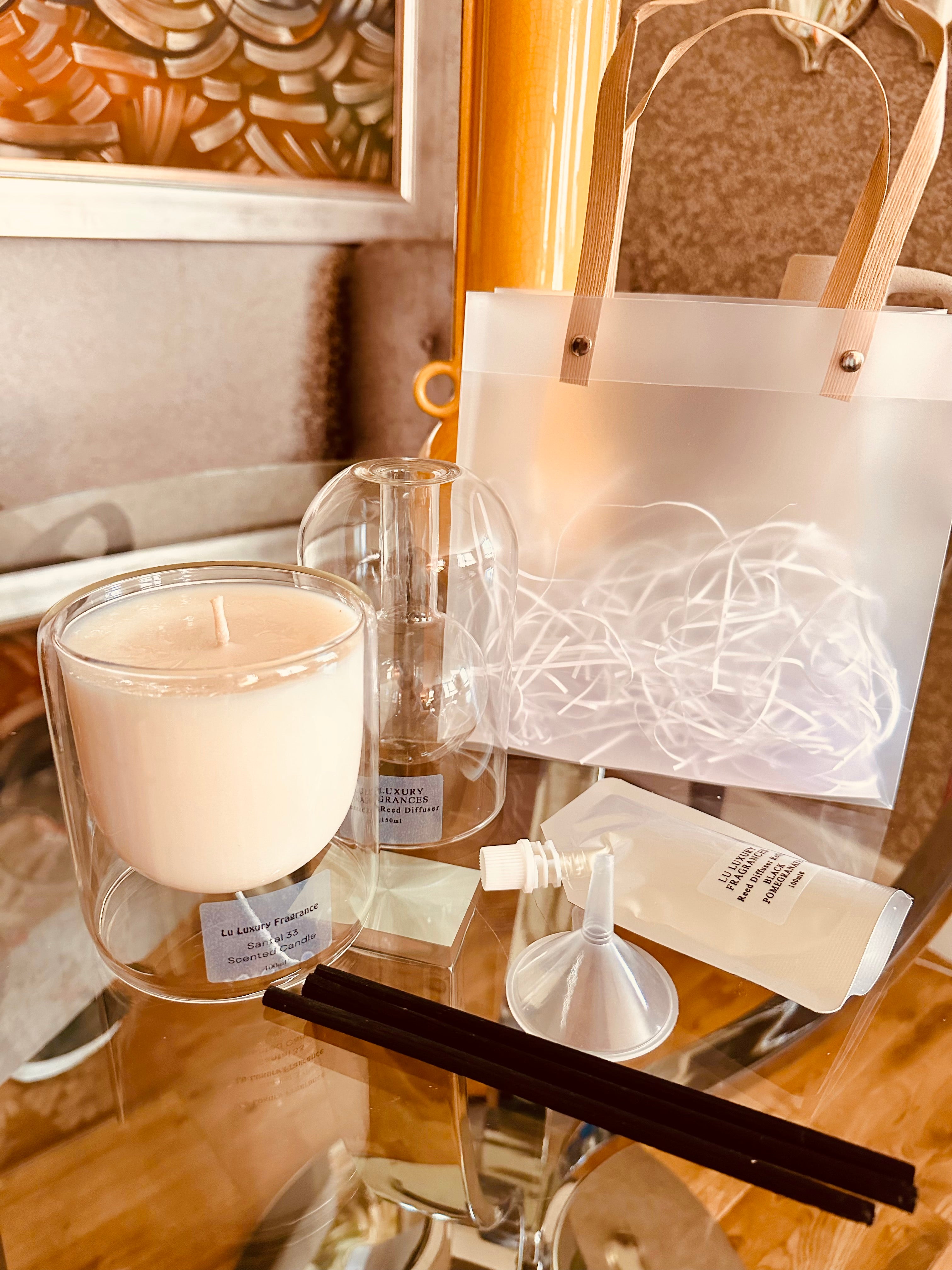 Experience the perfect balance of luxury and scent with our Luxury Home Fragrance Duo.

Our Sorrento Dome Diffuser and matching Sorrento Scented Candle come in a frosted look gift bag, making it a beautiful Christmas must-have gift.