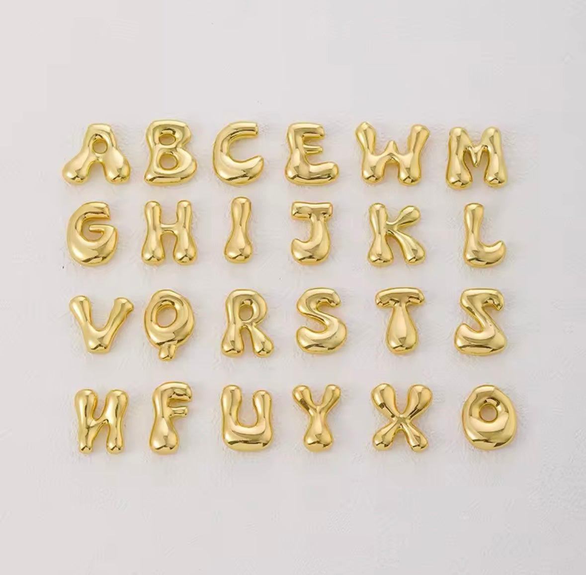 Gold-Plated Bubble Letter Monogram Necklace