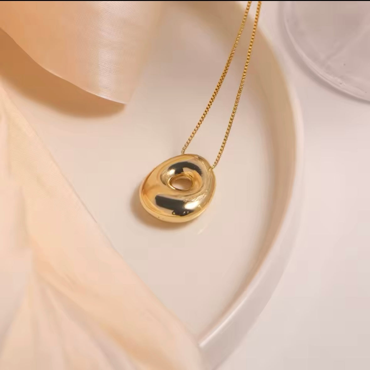 Gold-Plated Bubble Letter Monogram Necklace