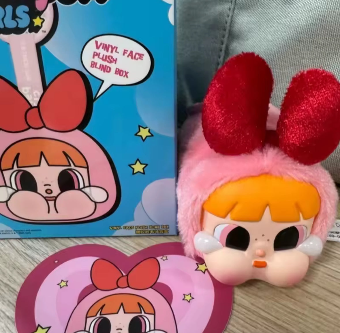 Introducing the Pop Mart Powerpuff Girls Cry Baby Series! Each blind box features a vinyl faced plush bag pendant doll,&nbsp;