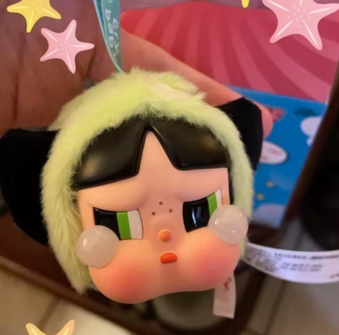 Introducing the Pop Mart Powerpuff Girls Cry Baby Series! Each blind box features a vinyl faced plush bag pendant doll.