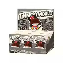 A full set of dimoo world blind box's on a white background. 