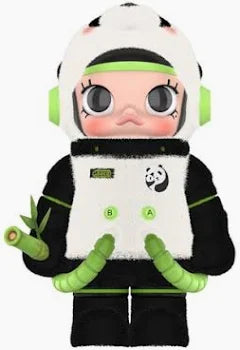 The Pop Mart Mega Space Molly Panda 400 figurine, crafted from sturdy PVC plastic, measures more than 11 inches (30 cm) in height. This fun and quirky figure belongs to the well-loved Molly collection.